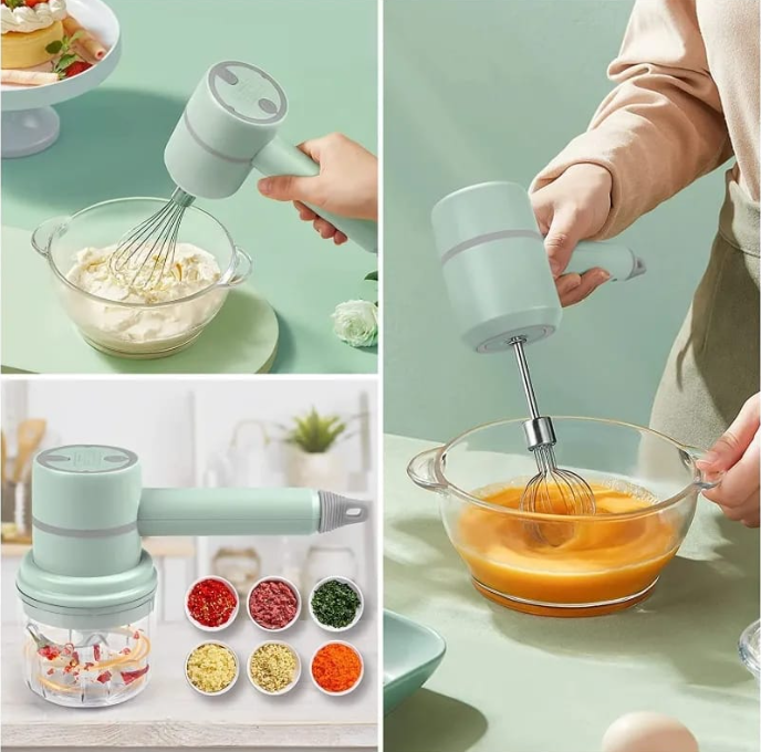 Wireless Food Mixer 3 Speed Handheld Electric Egg Beater Garlic Baking Mixer Multifunctional Food Processor