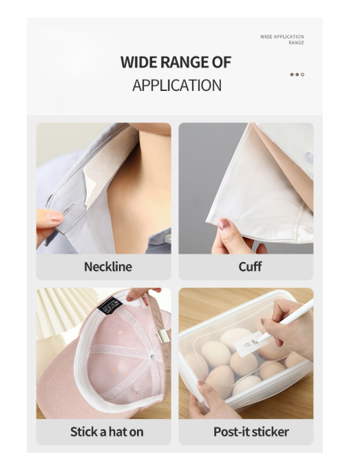 5M Rolled Sweat-absorbent Tape Hat Shirt Collar Anti-dirty Protector Fixing Sticker Self-Adhesive Disposable Sweat Pad