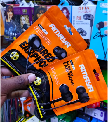 Amaya deep pure bass with mic stereo earphones-S11 & S12 Amaya earphones Amaya Earphones Provided by high-performance microphone, unique dual sonic concentrator .
