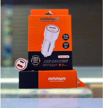 Amaya Car Charger Head, with Dual ports 22.5W