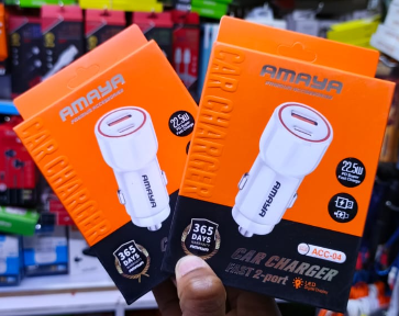 Amaya Car Charger Head, with Dual ports 22.5W