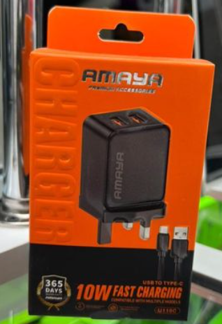 Amaya Original U110C 10W Smart Travel Charger Kit – With Type-C Fast Charging Cable