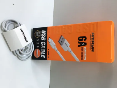 AMAYA  AM-C6A USB Type -C CABLE – SUPER FAST 6A CHARGING, HIGH-SPEED DATA SYNC,UNIVERSAL COMPATIBILITY WITH SMARTPHONES, TABLETS & GADGETS