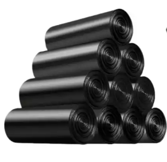 200pcs Black Kitchen Trash Bags Size 45x60cm, Strong & tear-resistant, Leak-proof design – no mess, Thick material for heavy waste, Comes in convenient rolled packs, Durable, portable and disposable.