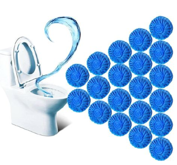 20Pcs  Automatic Flush Toilet Bowl Cleaner Tablets, Bathroom Tank Cleaner, Powerful Cleaning Ball Toilet Blue Deep Clean Bubbles, Long-Lasting Fresh Air No Pungent Odour