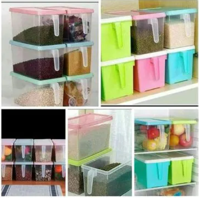 2PCS 5-Litres Plastic Cereal/ Fridge Containers