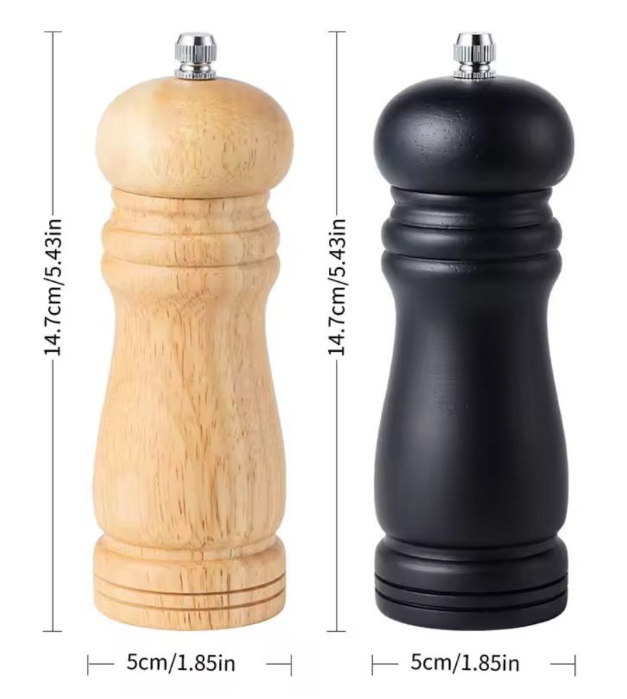 Hot Selling Pepper Grinder 6Inch Sets Western Restaurant Sea Salt Black Pepper Mills Home Grinding Kitchen Seasoning Bottle - Set of Two