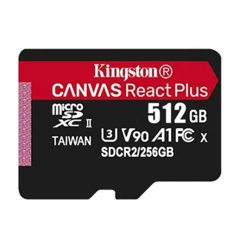Kingston CANVAS React Plus U3 V90 MicroSD 2TB 1TB 512GB 256GB Memory Card SDXC Class 10 TF Mini Card Micro SD 256G 512G 1T 2T 1024GB for Camera Smartphones Laptop