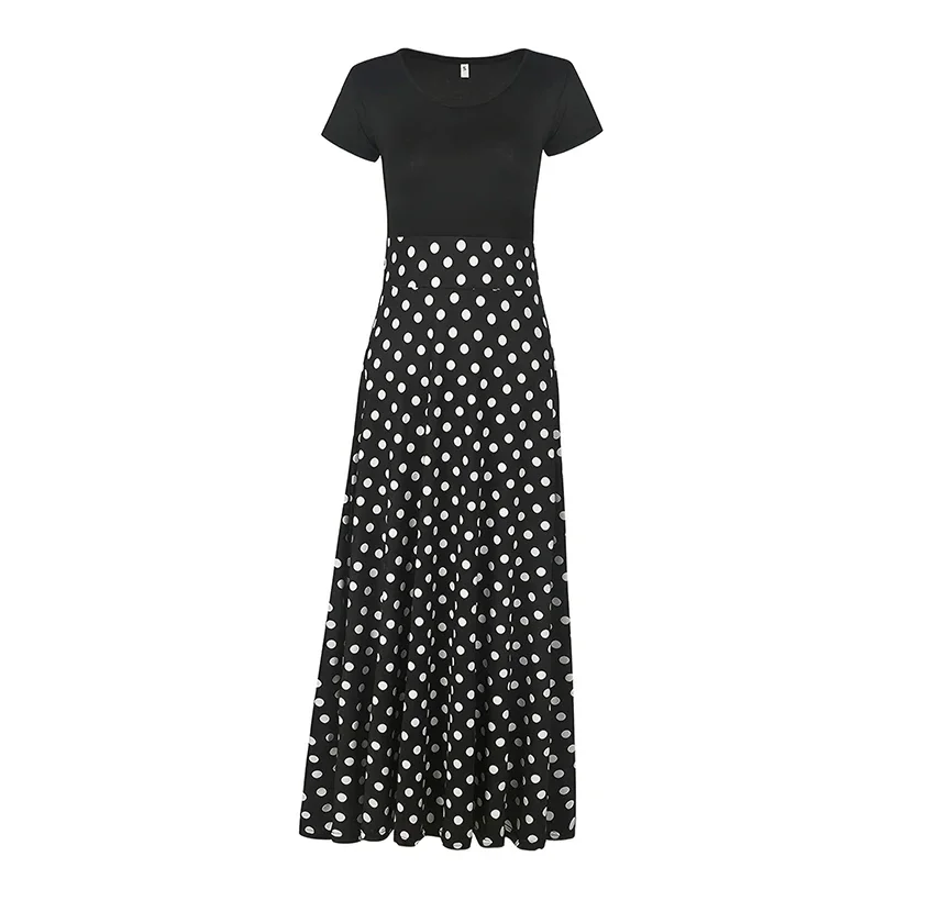 Summer Women  Dress  Casual Elegant  Evening Party Ladies Dresses Girl Clothes Floral Print Color Block Round Neck Beach Party Short Sleeve Maxi Dress Fast delivery within 1-5 days