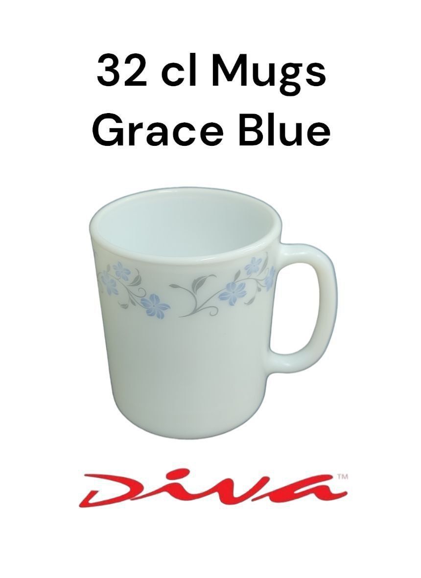 A Set of 6pcs Diva 32 cl (320ml)  Tea, Coffee, Water or Juice Glass Mugs Attractive Fashionable Light & Portable Chips immune Dishwasher risk-free Cups