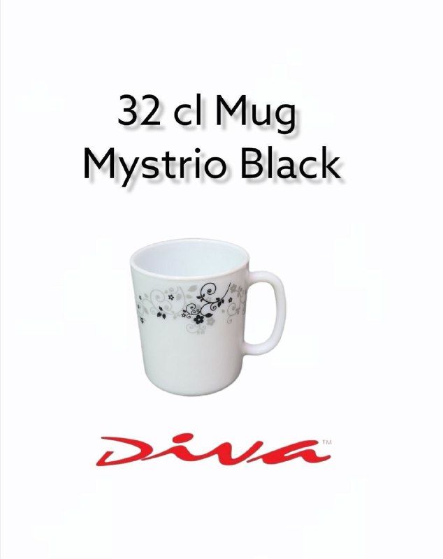 A Set of 6pcs Diva 32 cl (320ml)  Tea, Coffee, Water or Juice Glass Mugs Attractive Fashionable Light & Portable Chips immune Dishwasher risk-free Cups