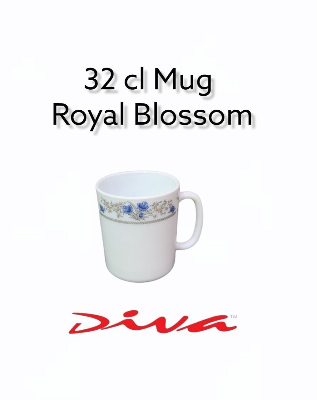 A Set of 6pcs Diva 32 cl (320ml)  Tea, Coffee, Water or Juice Glass Mugs Attractive Fashionable Light & Portable Chips immune Dishwasher risk-free Cups