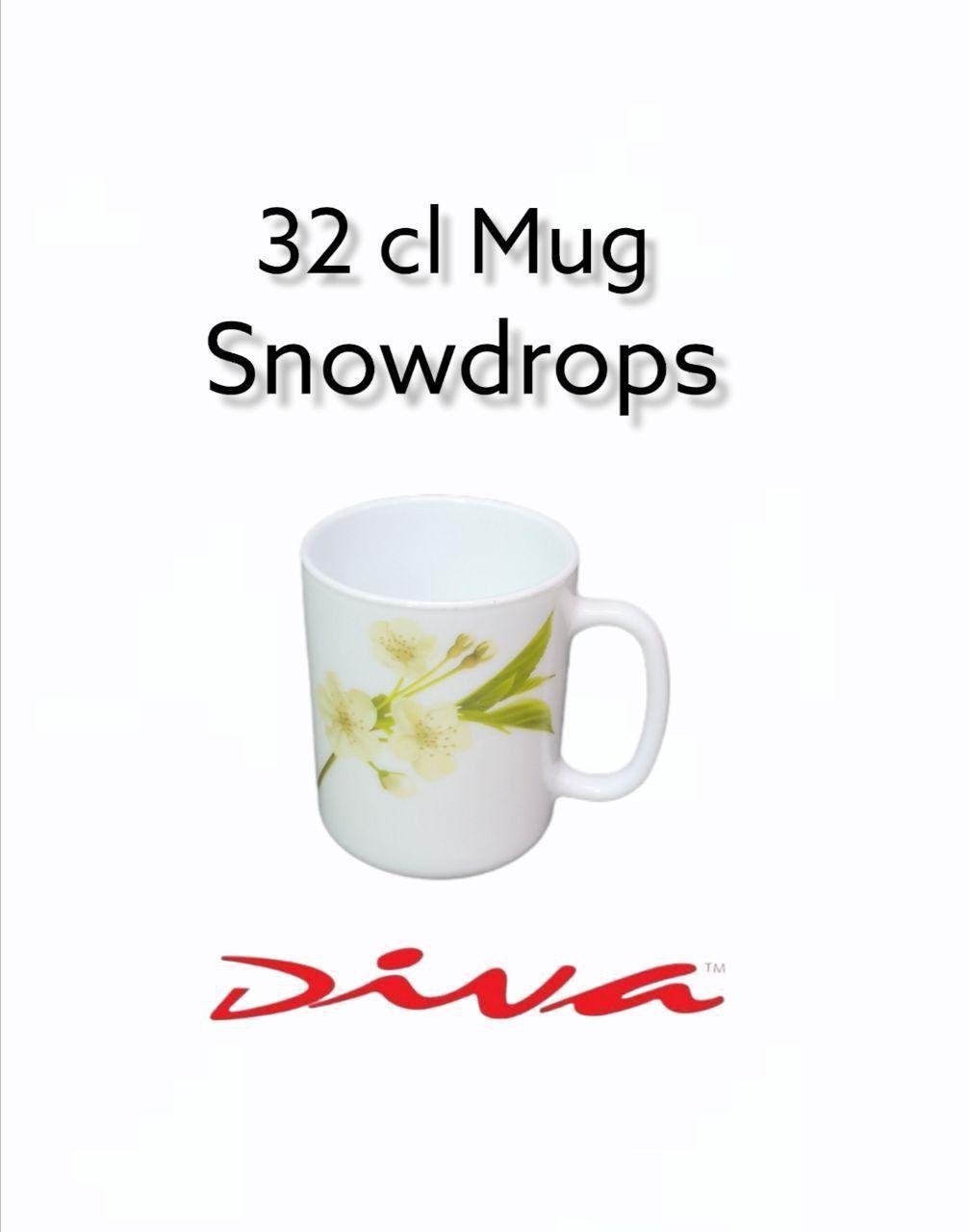 A Set of 6pcs Diva 32 cl (320ml)  Tea, Coffee, Water or Juice Glass Mugs Attractive Fashionable Light & Portable Chips immune Dishwasher risk-free Cups