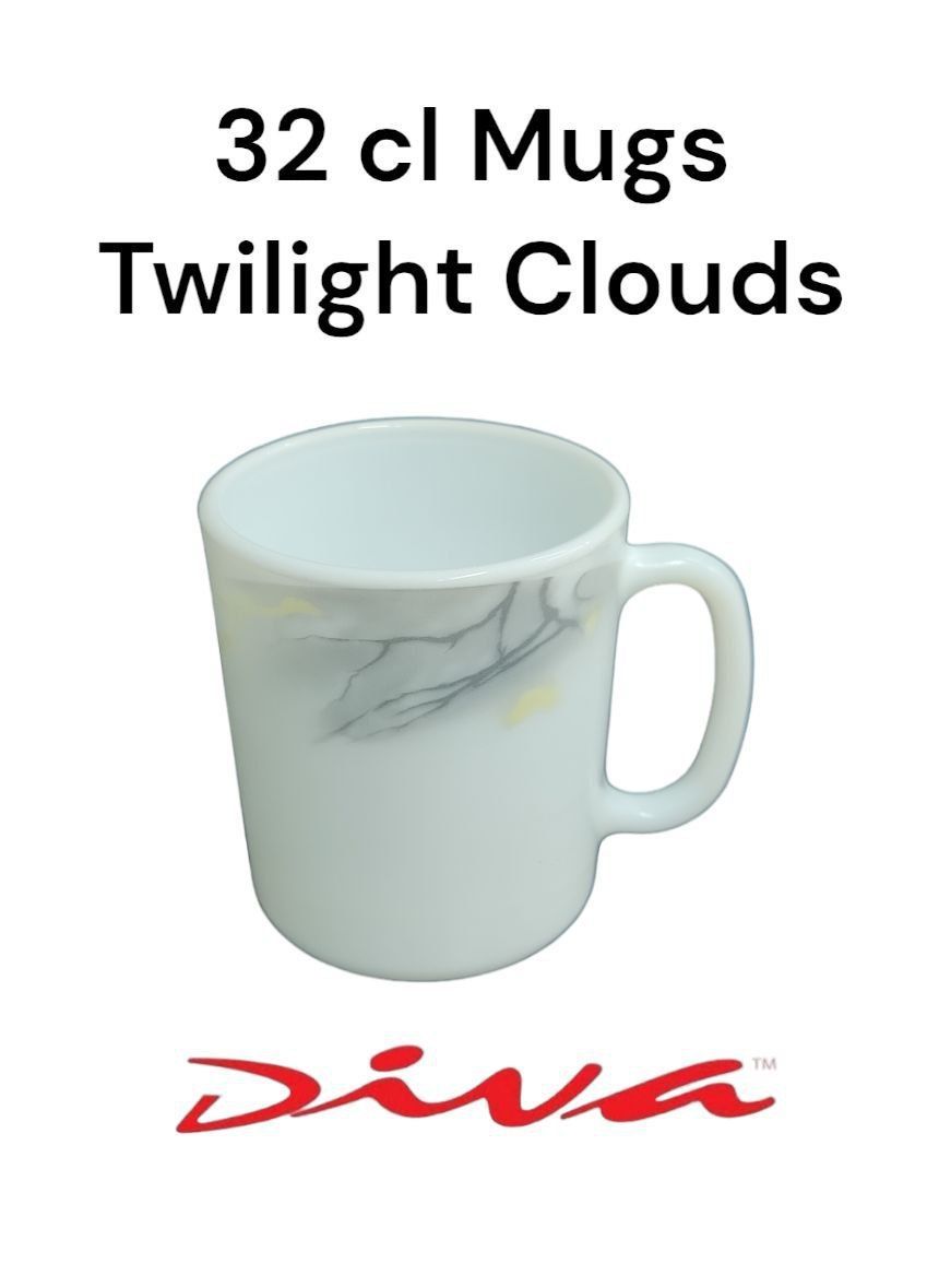 A Set of 6pcs Diva 32 cl (320ml)  Tea, Coffee, Water or Juice Glass Mugs Attractive Fashionable Light & Portable Chips immune Dishwasher risk-free Cups
