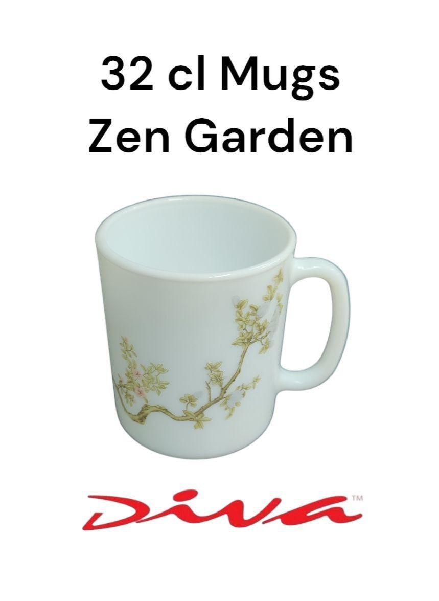 A Set of 6pcs Diva 32 cl (320ml)  Tea, Coffee, Water or Juice Glass Mugs Attractive Fashionable Light & Portable Chips immune Dishwasher risk-free Cups