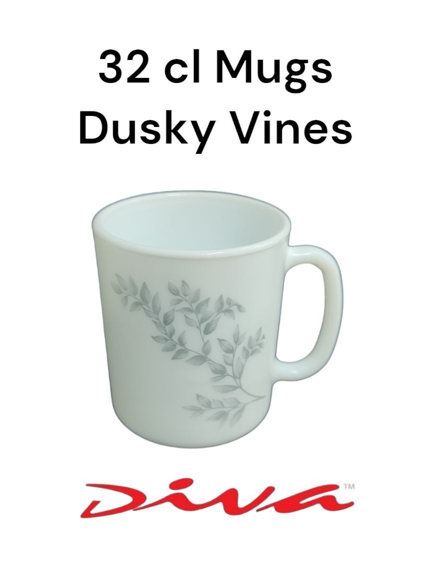 A Set of 6pcs Diva 32 cl (320ml)  Tea, Coffee, Water or Juice Glass Mugs Attractive Fashionable Light & Portable Chips immune Dishwasher risk-free Cups