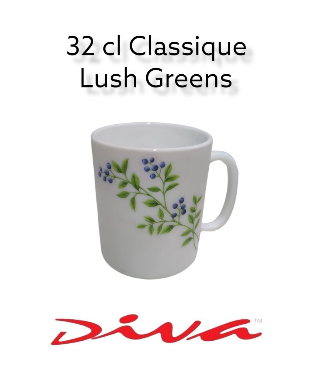 A Set of 6pcs Diva 32 cl (320ml)  Tea, Coffee, Water or Juice Glass Mugs Attractive Fashionable Light & Portable Chips immune Dishwasher risk-free Cups
