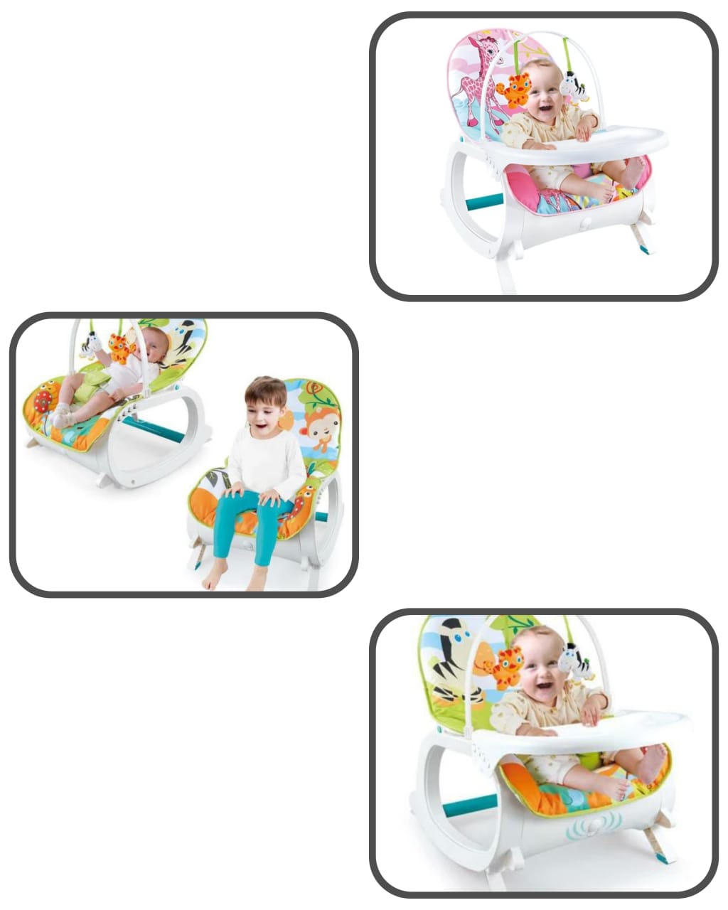 2 IN 1 Baby Rocker With Dining Table, Music And Vibration