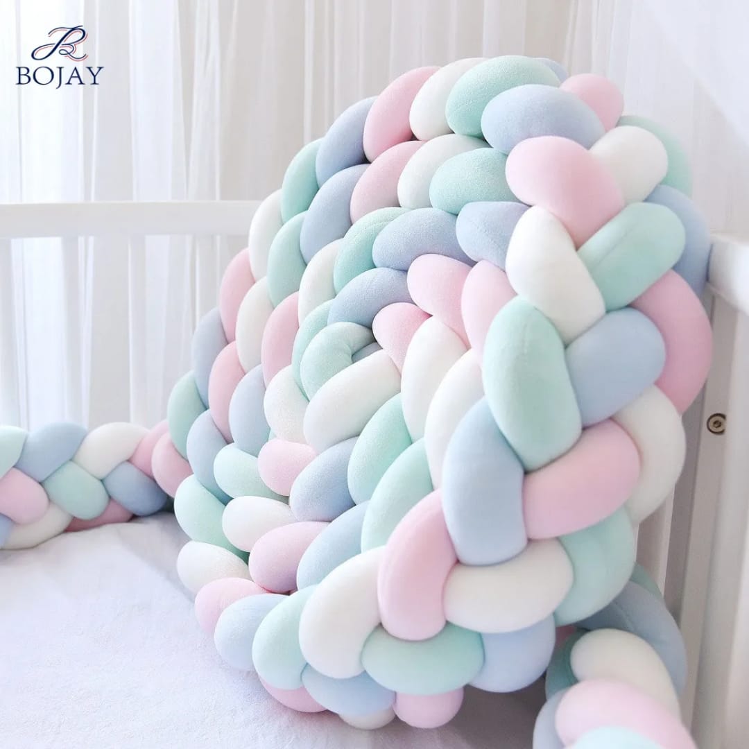 High quality! Baby Crib Bumper Hand Woven Soft Pillow Baby Bedding,Baby Crib Bumper as pictured