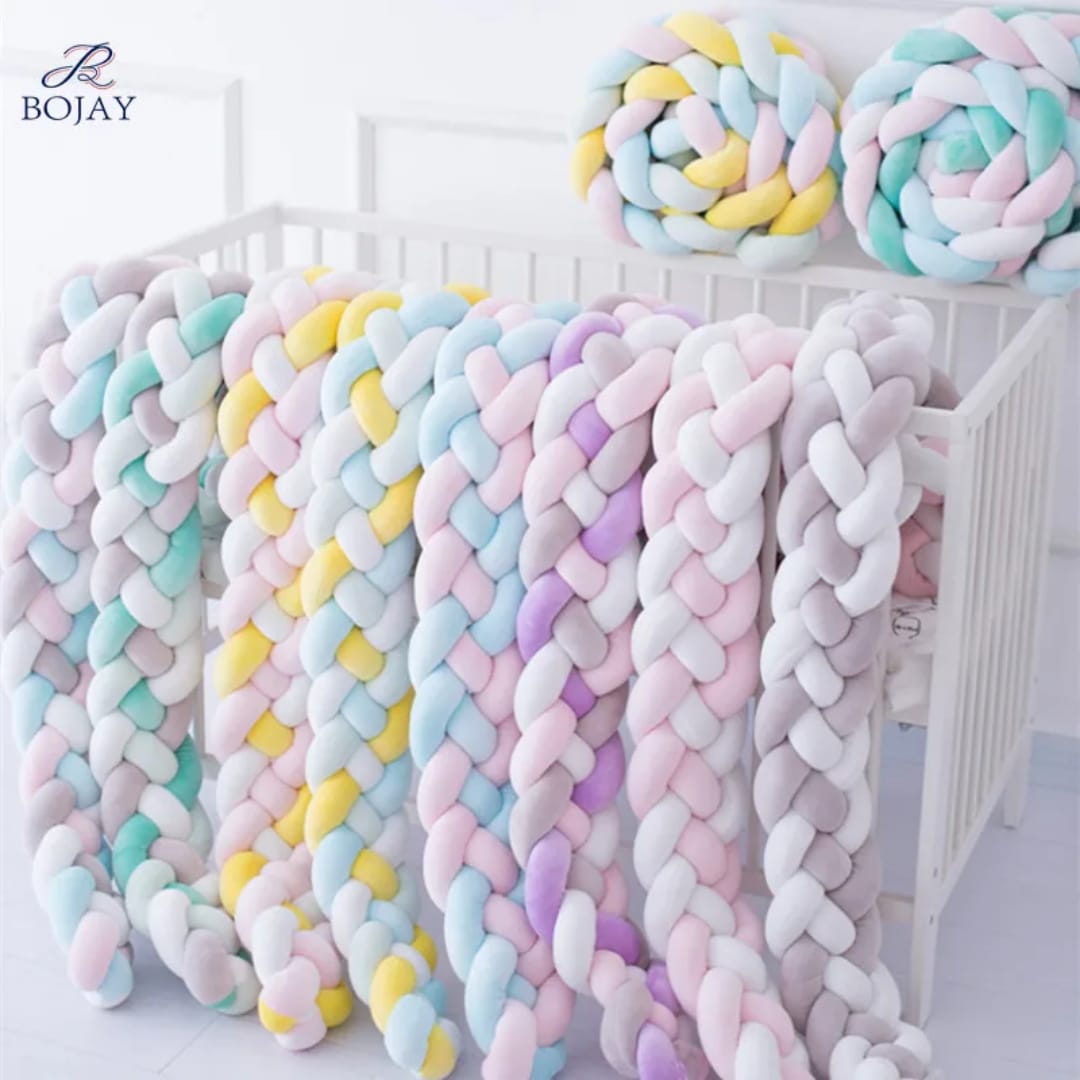 High quality! Baby Crib Bumper Hand Woven Soft Pillow Baby Bedding,Baby Crib Bumper as pictured