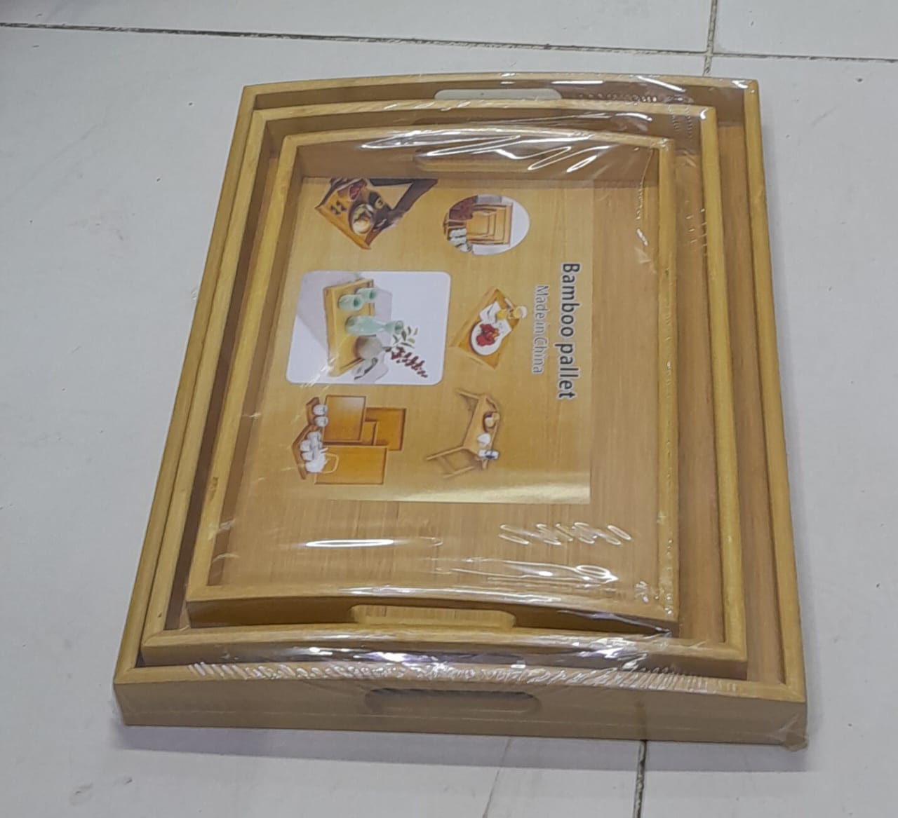 Multifunctional 3in1 bamboo serving trays size Big 45by35by4.5cm Medium 40by30cm Small 35cmby25cm