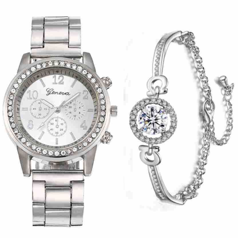 Wrist Watches Simple And Personalized Versatile Steel Band Diamond Women'S Set With One Diamond Bracelet Watch