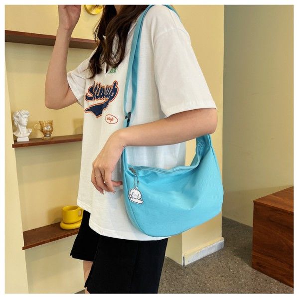 Women's Canvas Solid Color Fashion Single Shoulder Crossbody Dumpling Bag Crossbody Bags