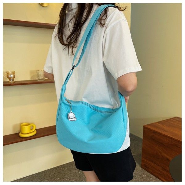 Women's Canvas Solid Color Fashion Single Shoulder Crossbody Dumpling Bag Crossbody Bags