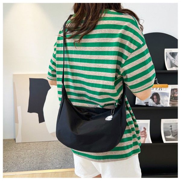 Women's Canvas Solid Color Fashion Single Shoulder Crossbody Dumpling Bag Crossbody Bags