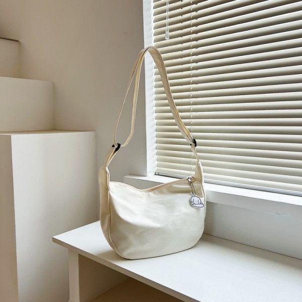 Women's Canvas Solid Color Fashion Single Shoulder Crossbody Dumpling Bag Crossbody Bags