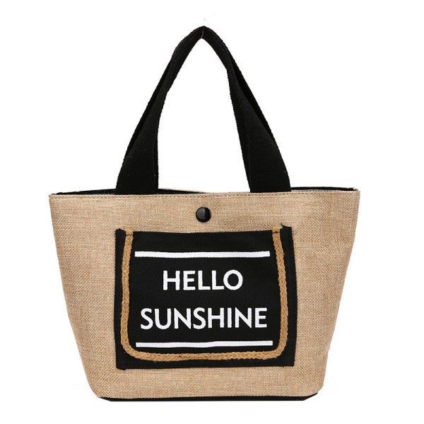 Women's Canvas Large Capacity Simple Hand In Hand Carry Makeup Bag  Tote Bags
