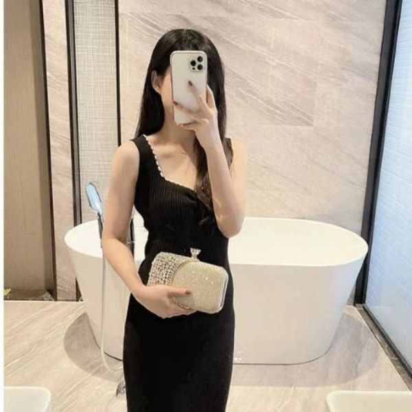 Socialites Lined Up For A Party, Wearing Diamond-Encrusted Evening Gowns And Carrying Evening Bags