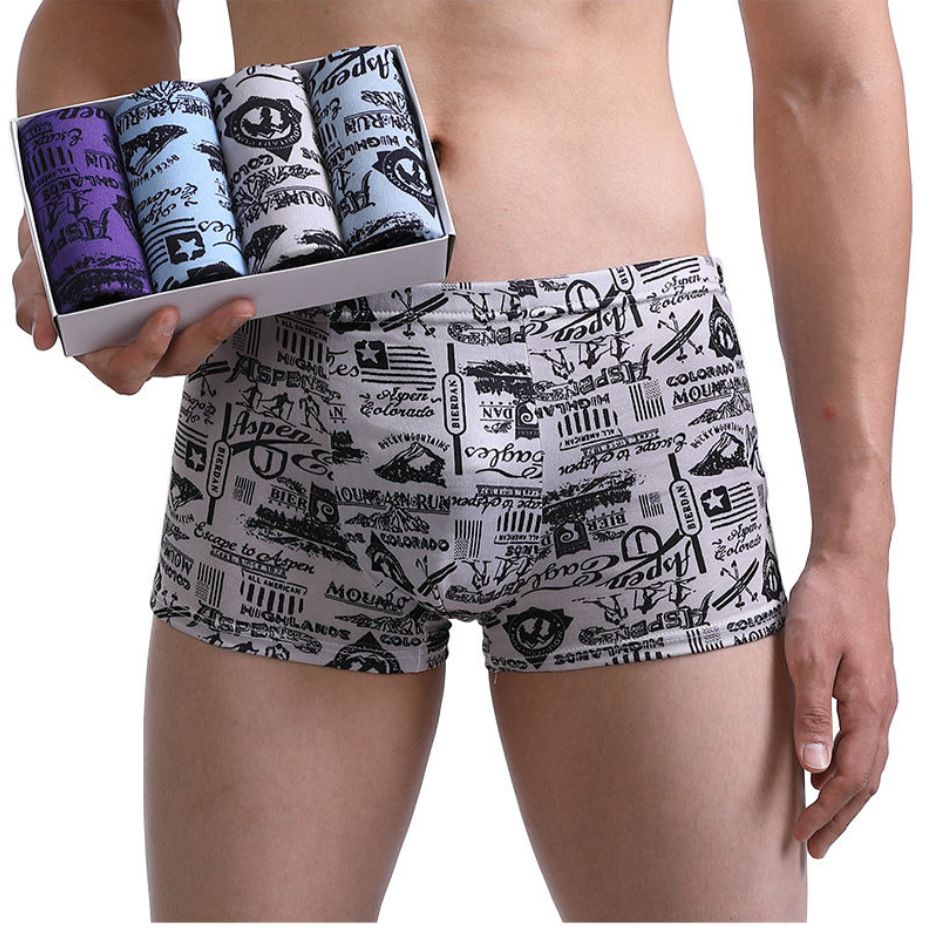 4 -PC/Set Men Underwear Men Home Wear Underpants Male Panties Boys Female Students Breathbale Shorts Mixed Colors