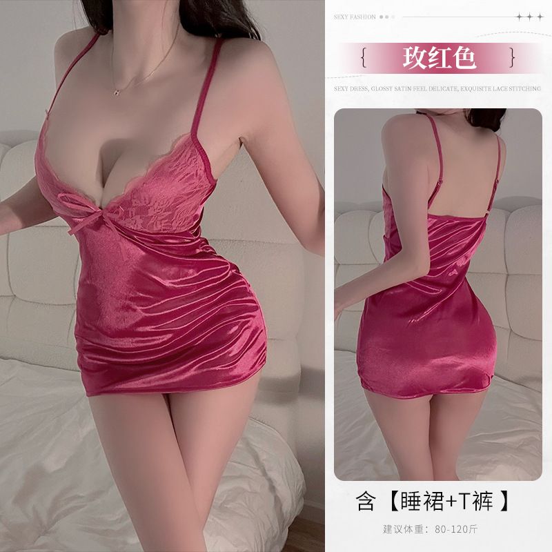 New Sexy Lingerie Pure Desire Style Ladies Suspender Nightdress Thin Lace Hip Pajamas free to take off Skirt