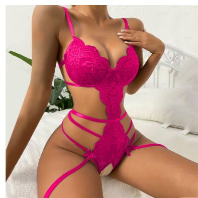 European and American Sexy Lingerie New Lace Transparent Temptation Free to Take Off Jumpsuit Sexy Pajamas