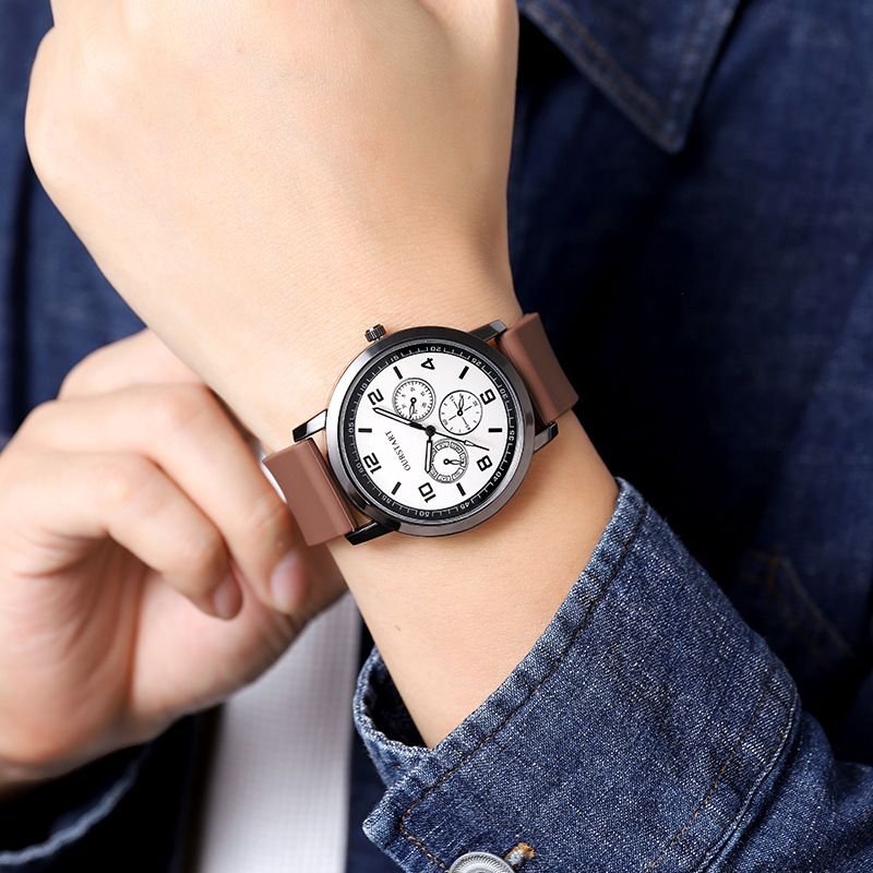 2024 Africa Men's Leisure Tiktok Live Big Digital Quartz Silicone Men's Watch Fashion Alarm Clock Timing Digital Watch Natural Element Business Simple Style