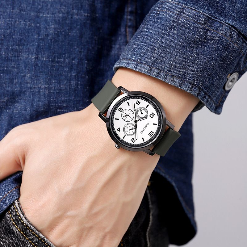 2024 Africa Men's Leisure Tiktok Live Big Digital Quartz Silicone Men's Watch Fashion Alarm Clock Timing Digital Watch Natural Element Business Simple Style