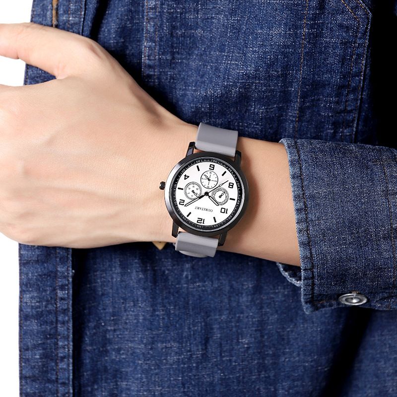 2024 Africa Men's Leisure Tiktok Live Big Digital Quartz Silicone Men's Watch Fashion Alarm Clock Timing Digital Watch Natural Element Business Simple Style