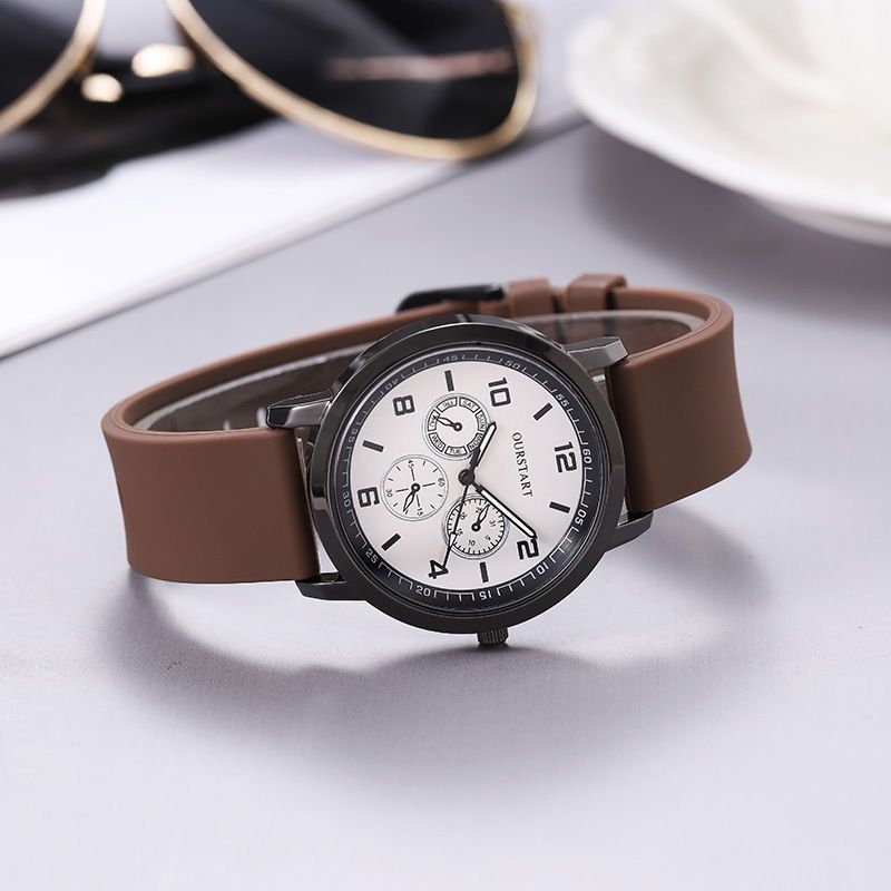 2024 Africa Men's Leisure Tiktok Live Big Digital Quartz Silicone Men's Watch Fashion Alarm Clock Timing Digital Watch Natural Element Business Simple Style