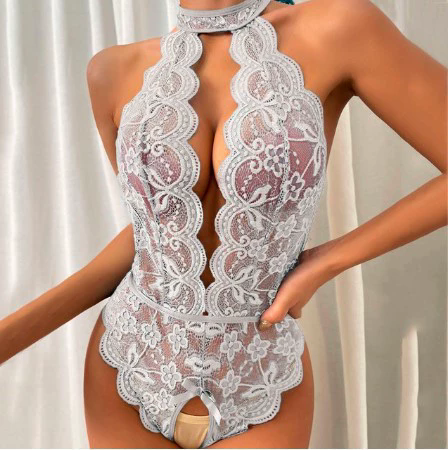 European and American Sexy Lingerie New Lace Transparent Temptation Free to Take Off Jumpsuit Sexy Pajamas