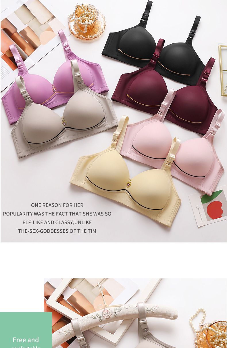 Female Large Size Thin Underwear Women Non-steel Ring Brassiere Female Comfortable Breathable Underwear Mum Cotton Gathering Bra