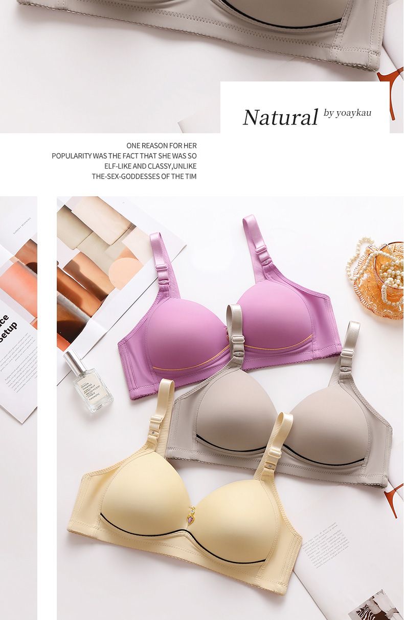 Female Large Size Thin Underwear Women Non-steel Ring Brassiere Female Comfortable Breathable Underwear Mum Cotton Gathering Bra