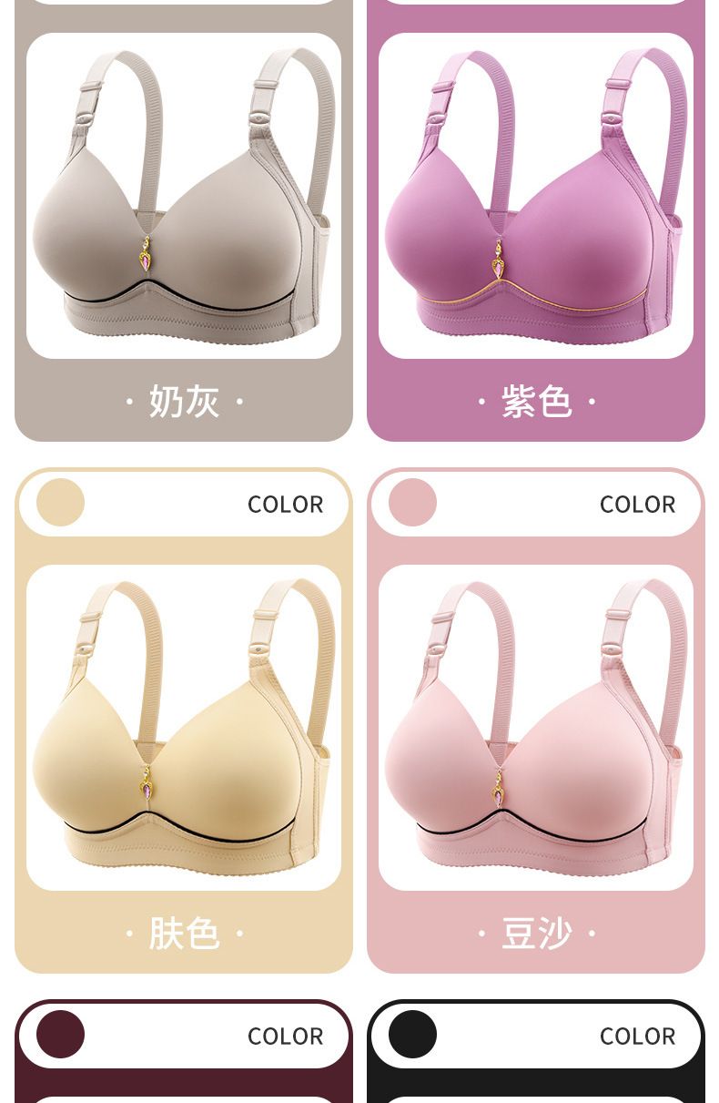 Female Large Size Thin Underwear Women Non-steel Ring Brassiere Female Comfortable Breathable Underwear Mum Cotton Gathering Bra