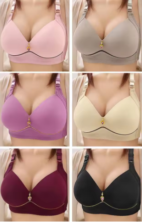 Female Large Size Thin Underwear Women Non-steel Ring Brassiere Female Comfortable Breathable Underwear Mum Cotton Gathering Bra