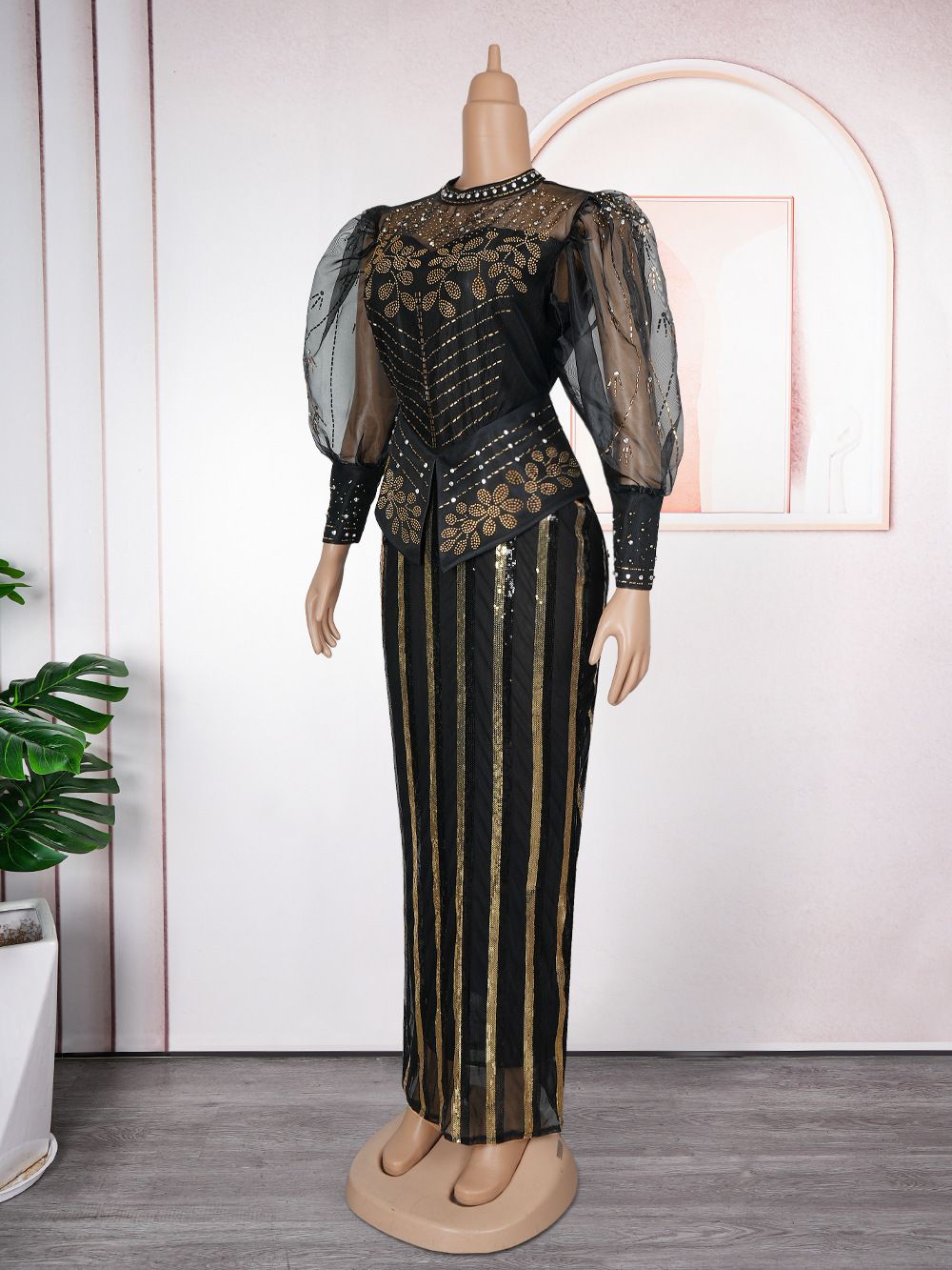 2025 Luxury Party Dresses Elegant Women Wedding Prom Evening Gown Long Sleeve Bodycon Robe African Dashiki Sequin Maxi Dress