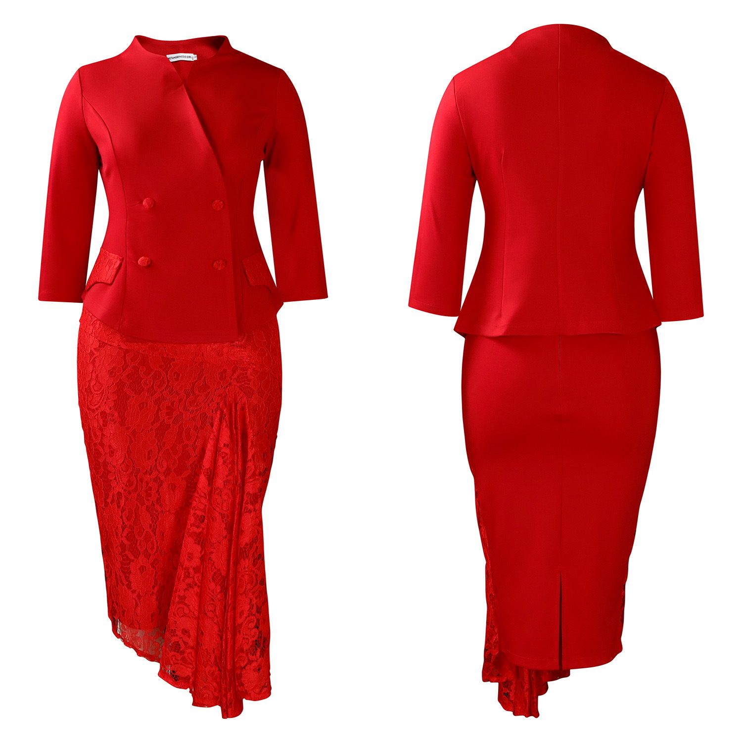 Patch lace dress women's elegant spring dress women's retro dress high waist slim fit dress