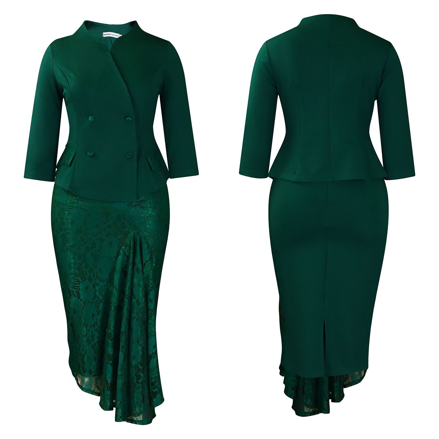 Patch lace dress women's elegant spring dress women's retro dress high waist slim fit dress