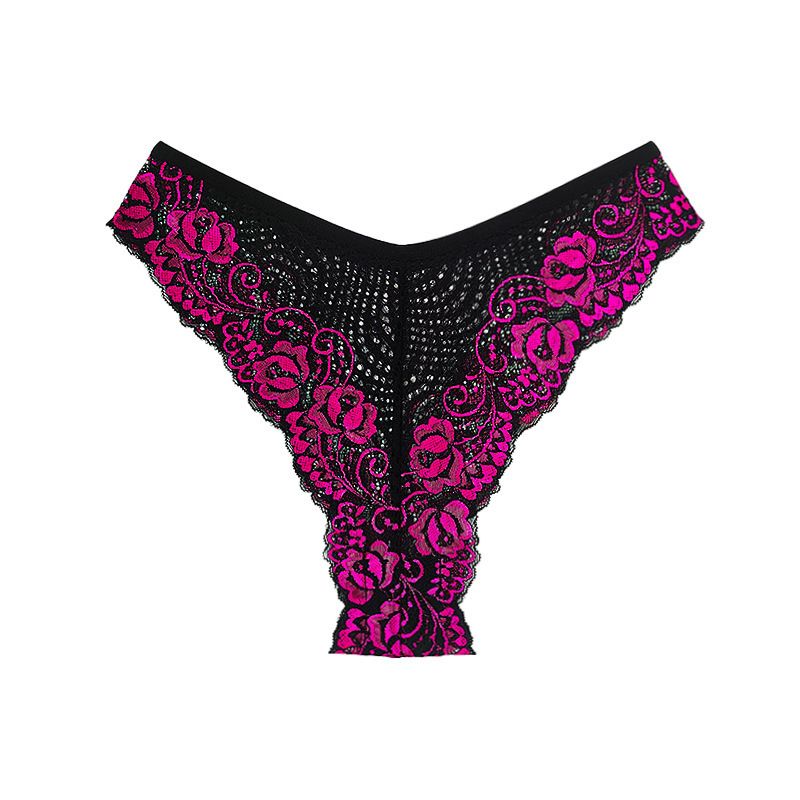 3pcs Plus Size Embroidery Underwear Sexy Lace Women Panties Hollow Out Mid Waist Comfortable Female Briefs Perspective Lingerie