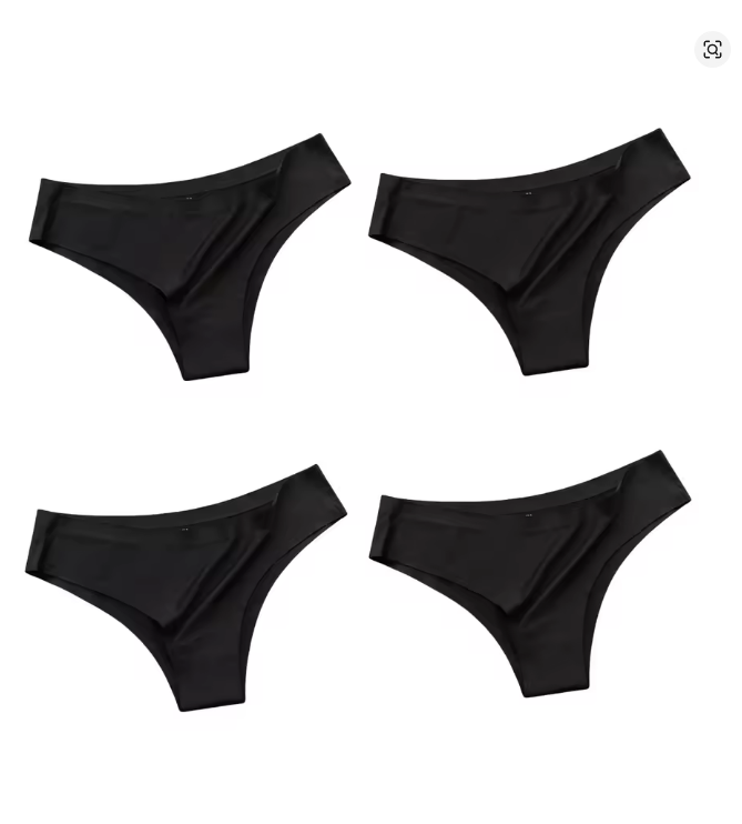 4PCS/Set Seamless Panties Women Sexy Underwear Ice Silk Underpants Low Waist G-string Female Soft Solid Ultra-thin Briefs