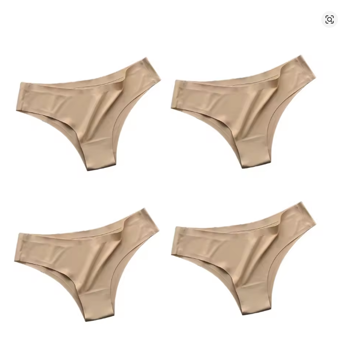 4PCS/Set Seamless Panties Women Sexy Underwear Ice Silk Underpants Low Waist G-string Female Soft Solid Ultra-thin Briefs